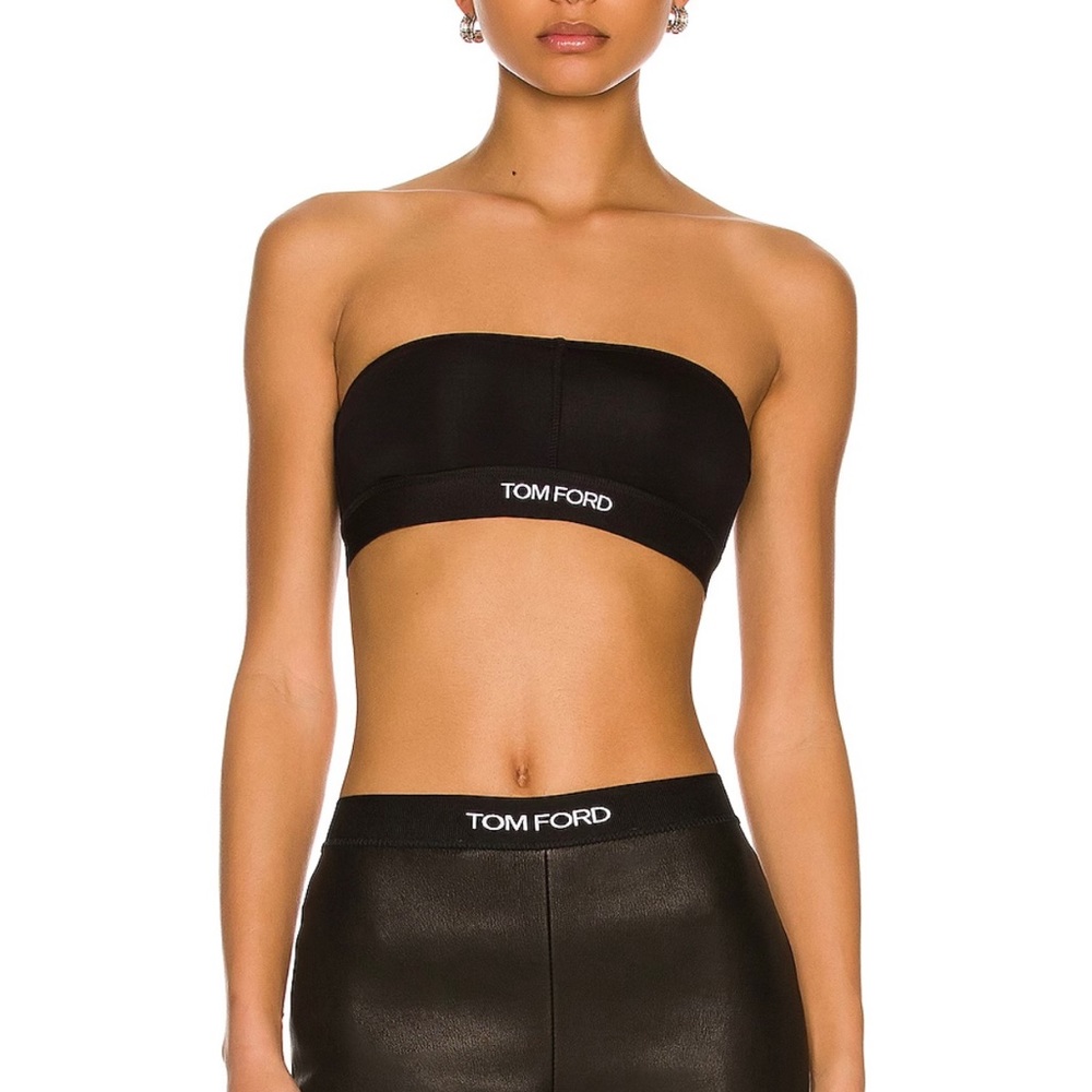 Tom Ford Black Crop Top bandeau bra